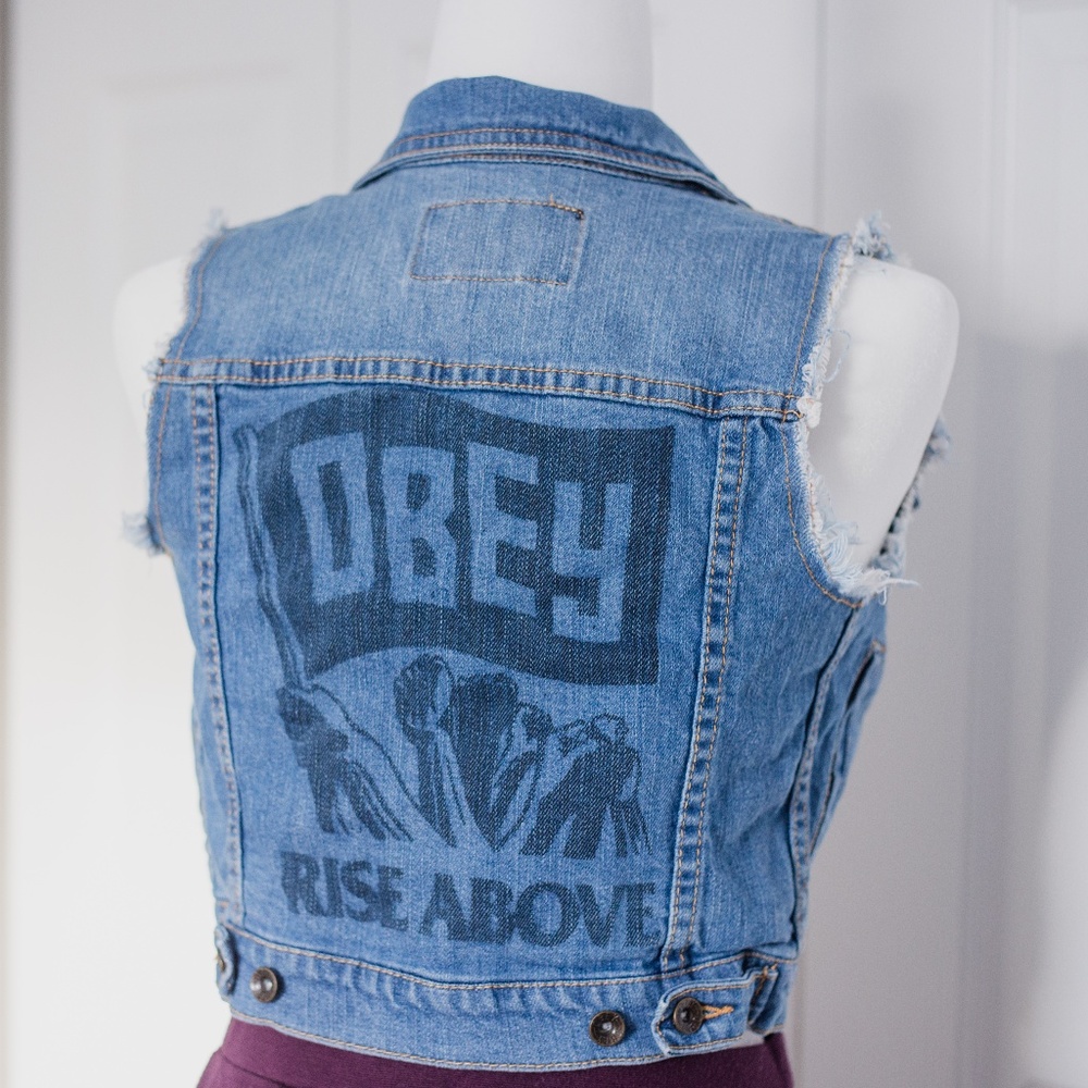 Obey Cropped Denim Vest